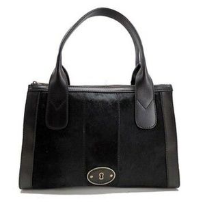 FOSSIL Black Vintage Reissue Calf hair/Leather Bag
